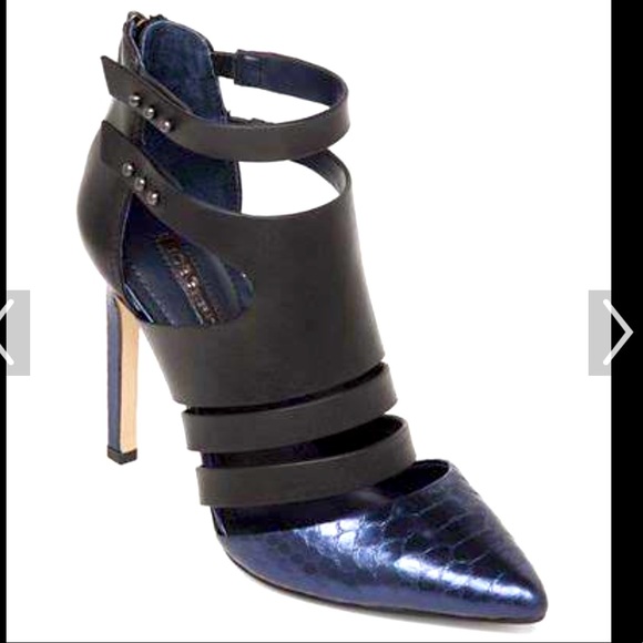 BCBG Shoes - BCBGeneration Strappy Canon studded leather blue black stiletto heel pump